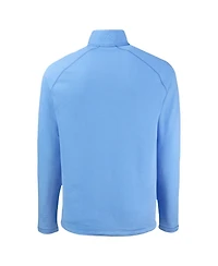 Cutter & Buck Men's Heather Light Blue Atlanta Braves Peshastin Eco Fleece Raglan Quarter-Zip Sweatshirt