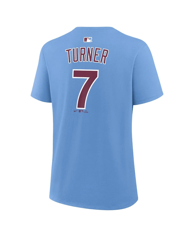 Nike Women's Trea Turner Light Blue Philadelphia Phillies Name & Number T-Shirt