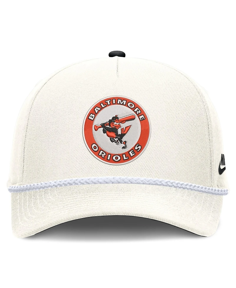 Nike Men's Cream Baltimore Orioles Cooperstown Rise Adjustable Hat