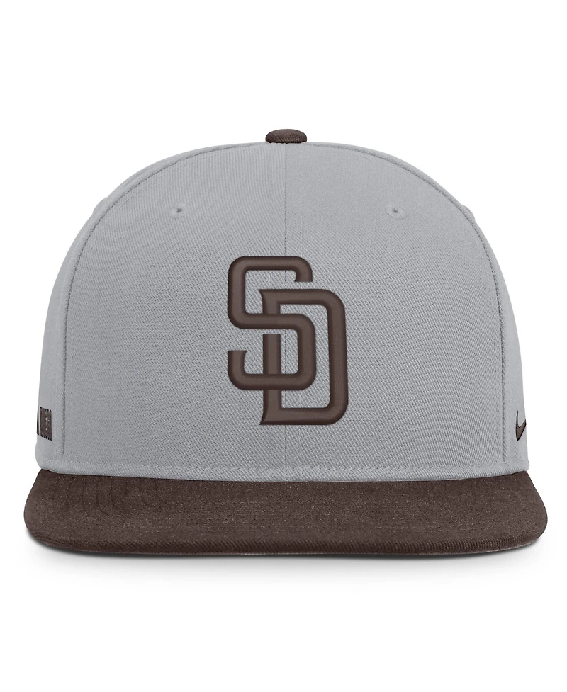 Nike Men's Gray/Brown San Diego Padres Primetime Pro Dri-fit Snapback Hat