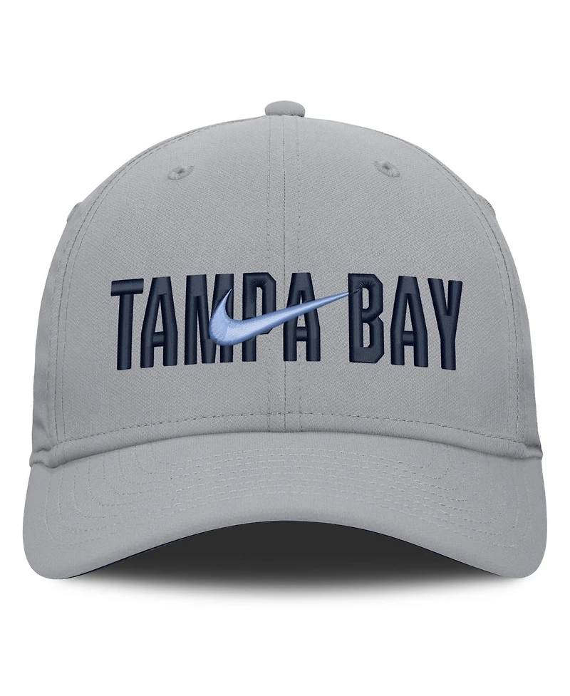 Nike Men's Gray Tampa Bay Rays Primetime Rise Dri-fit Flex Hat