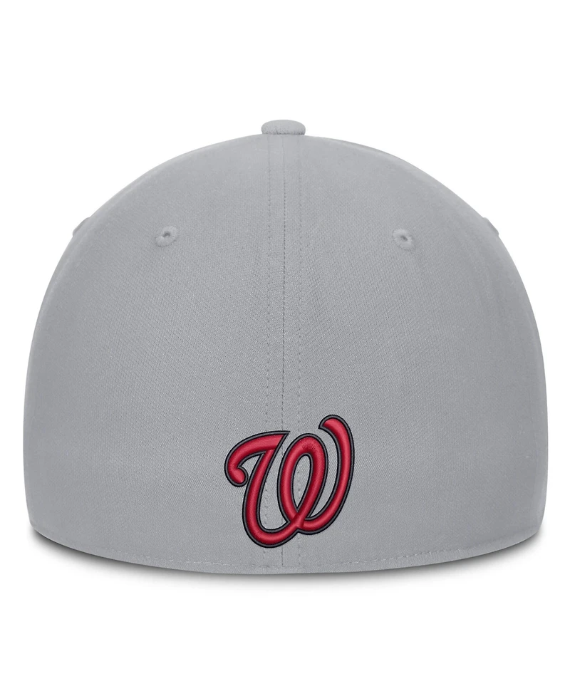 Nike Men's Gray Washington Nationals Primetime Rise Dri-fit Flex Hat