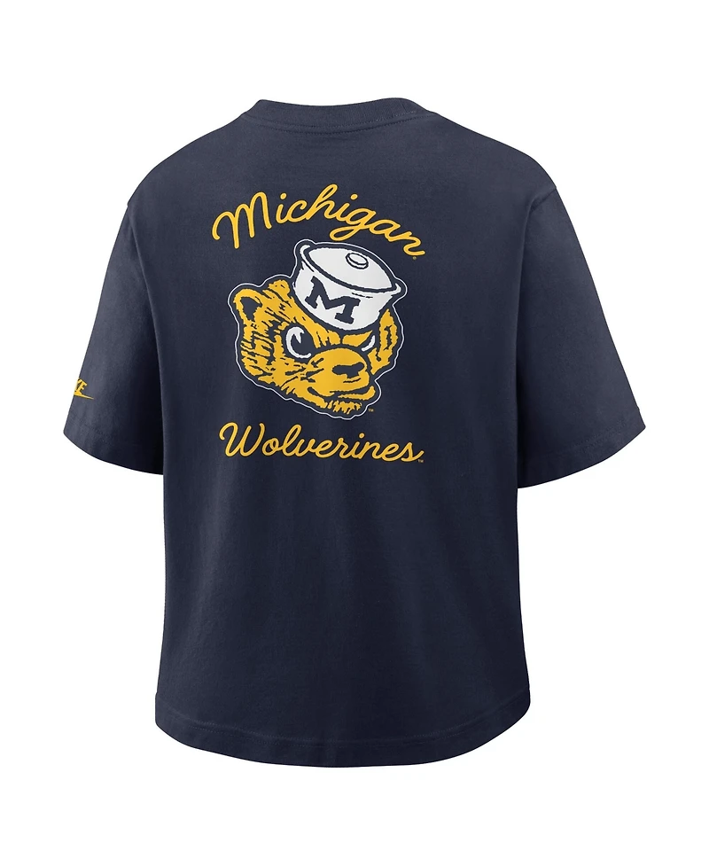 Nike Women's Michigan Wolverines Legacy Pocket Boxy T-Shirt