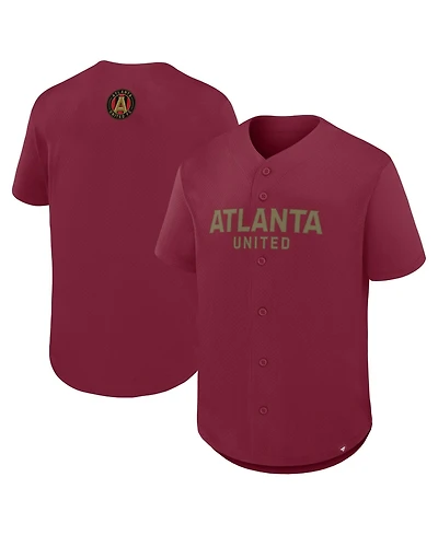 Fanatics Men's Red Atlanta United Fc Maximum Intensity Button-Up Jersey