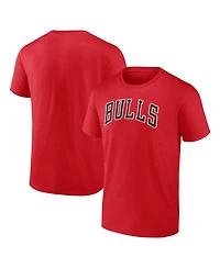Logo Athletic Men's Red Chicago Bulls Wordmark T-Shirt