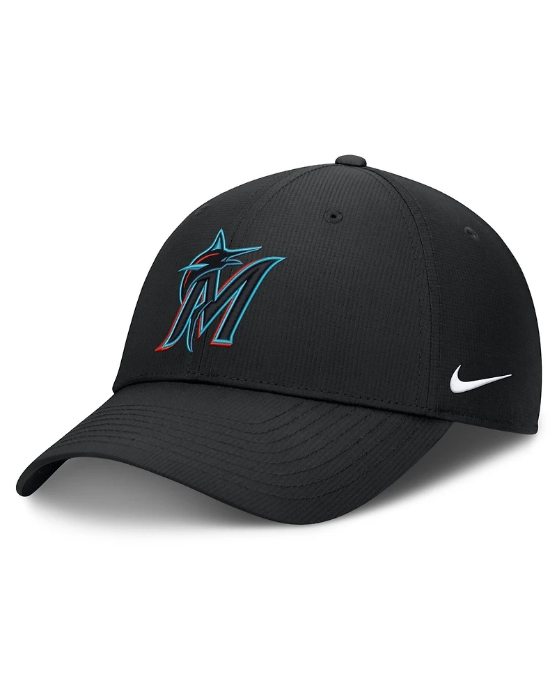 Nike Men's Black Miami Marlins Dri-fit Club Adjustable Hat