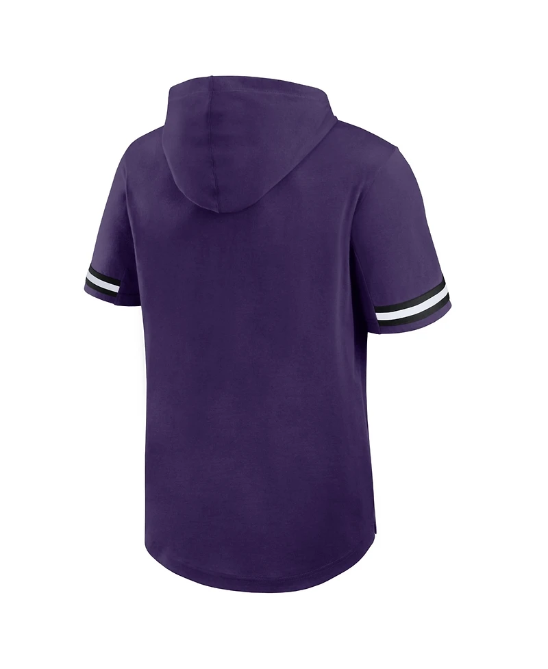 Fanatics Men's Purple Baltimore Ravens Optimal Play Short Sleeve Hooded T-Shirt