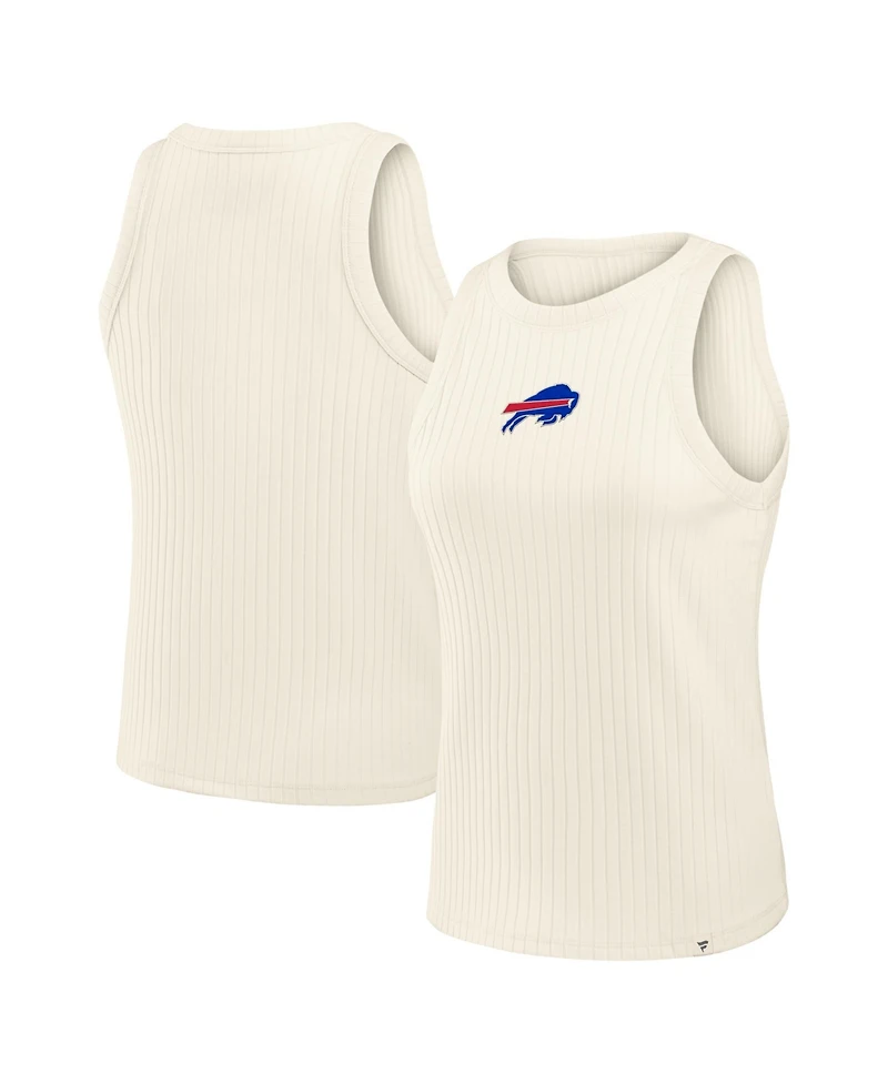 Fanatics Women's Cream Buffalo Bills Star Play Tri-Blend Ribbed Tank Top