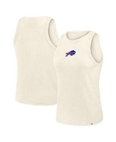 Fanatics Women's Cream Buffalo Bills Star Play Tri-Blend Ribbed Tank Top