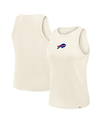 Fanatics Women's Cream Buffalo Bills Star Play Tri-Blend Ribbed Tank Top