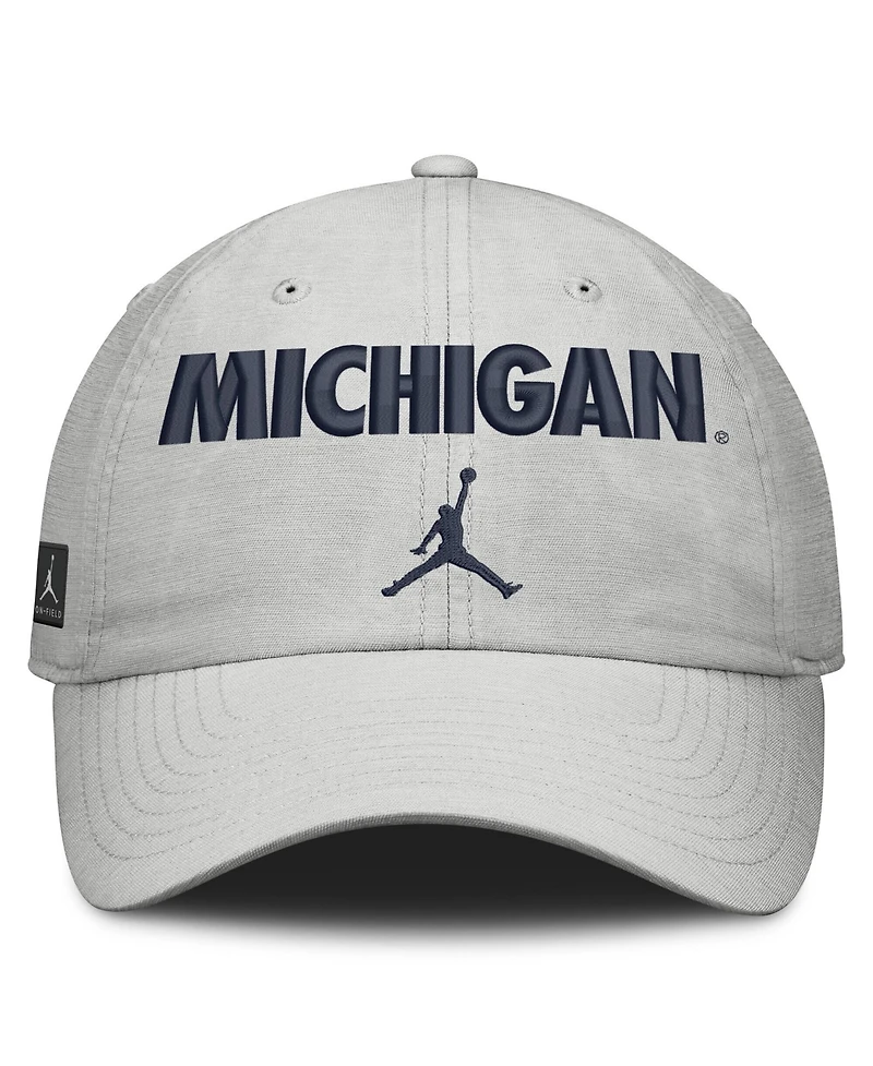 Jordan Men's and Women's Gray Michigan Wolverines 2026 On-Field Gameday Club Adjustable Hat