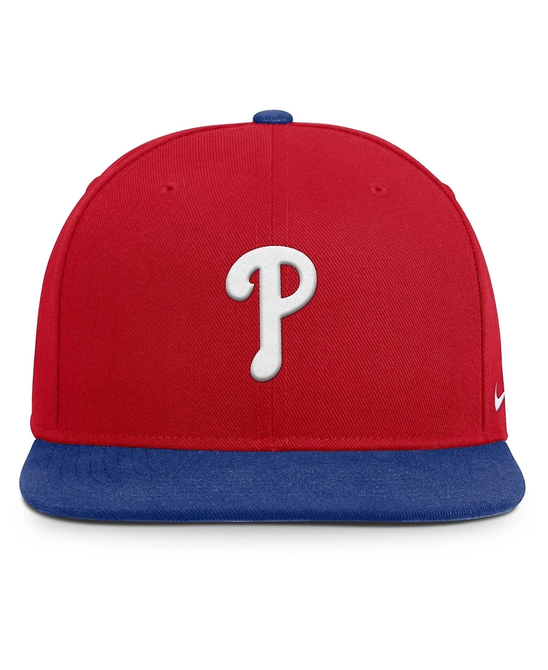 Nike Men's Red/Royal Philadelphia Phillies Primetime Pro Dri-fit Snapback Hat