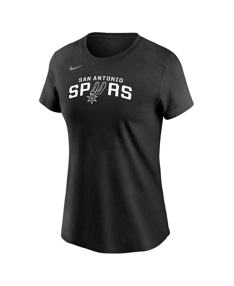 Nike Women's Black San Antonio Spurs Wordmark Core T-Shirt