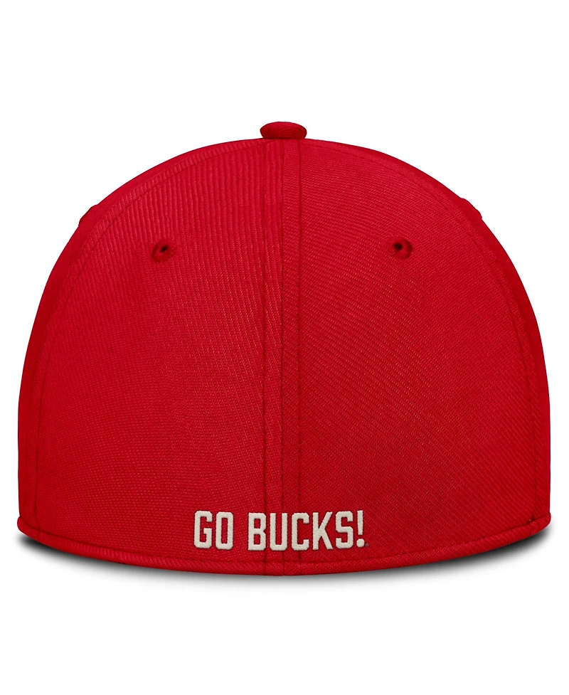 Nike Men's Scarlet Ohio State Buckeyes Dri-fit Vintage Rise Swooshflex Flex Hat