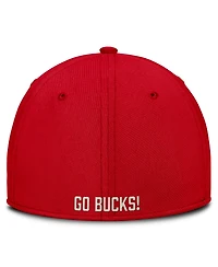 Nike Men's Scarlet Ohio State Buckeyes Dri-fit Vintage Rise Swooshflex Flex Hat