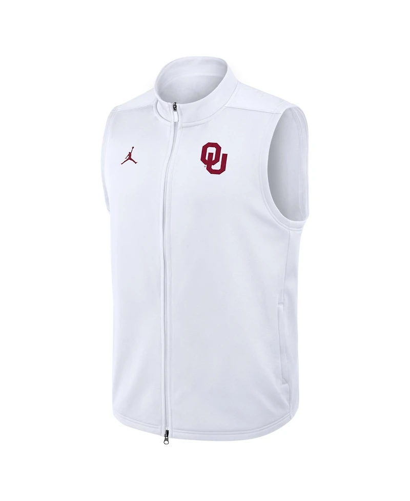 Jordan Men's White Oklahoma Sooners Primetime Victory Therma-fit Full-Zip Vest