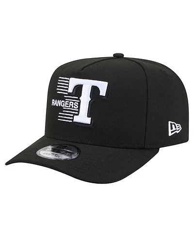 New Era Men's Black Texas Rangers Motion A-Frame 9FIFTY Snapback Hat