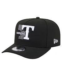 New Era Men's Black Texas Rangers Motion A-Frame 9FIFTY Snapback Hat
