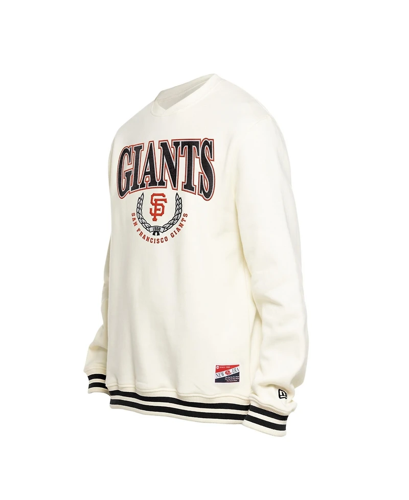 New Era Men's White San Francisco Giants Throwback Sweatshirt