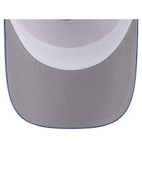 New Era Men's Light Beige/Royal Chicago Cubs Frayed M-Crown A-Frame 9FORTY Trucker Adjustable Hat