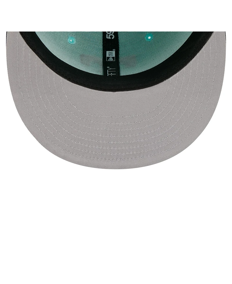 New Era Men's Turquoise/Charcoal Texas Rangers Two-Tone Color Pack 59FIFTY Fitted Hat