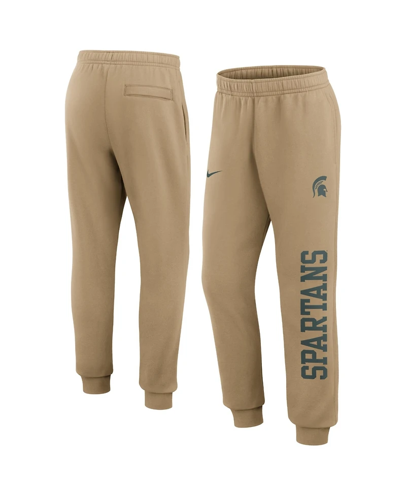 Nike Men's Beige Michigan State Spartans Primetime Club Fleece Joggers