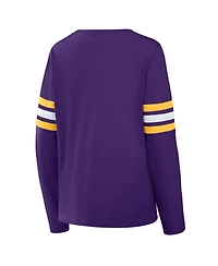 Fanatics Women's Purple Minnesota Vikings Team First Coverage Scheme Lace-Up Long Sleeve T-Shirt