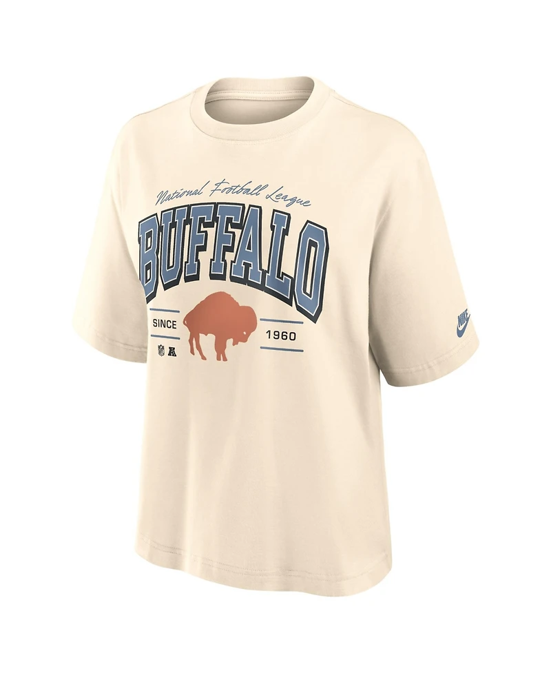 Nike Women's Cream Buffalo Bills Vintage Mod Boxy T-Shirt