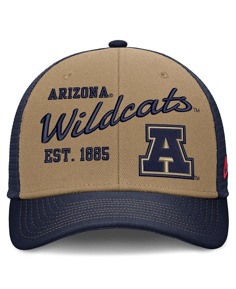 Nike Men's and Women's Beige/Navy Arizona Wildcats Legacy Rise Trucker Adjustable Hat