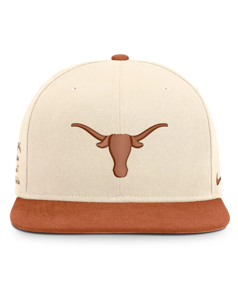 Nike Men's and Women's Natural/Texas Orange Texas Longhorns Campus Prep Snapback Hat