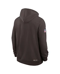 Nike Men's Brown Cleveland Browns Sideline Standard Issue Top Prospect Dri-fit Hoodie