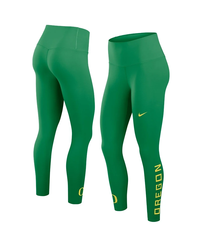 Nike Women's Green Oregon Ducks Zenvy High Rise Dri-fit 7/8 Leggings