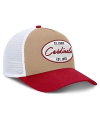 Nike Men's Khaki/Red St. Louis Cardinals Rise A-Frame Trucker Adjustable Hat