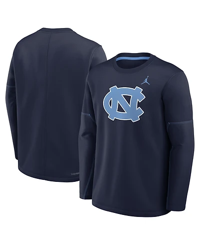 Jordan Men's Navy North Carolina Tar Heels 2026 Sideline Coaches Therma-fit Long Sleeve T-Shirt