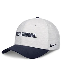 Nike Men's and Women's White/Navy West Virginia Mountaineers Primetime Rise Adjustable Hat