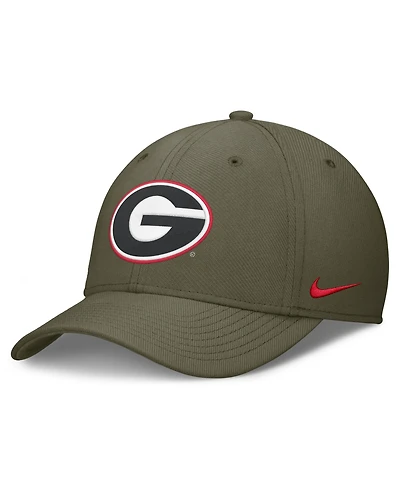 Nike Men's Olive Georgia Bulldogs Primetime SwooshFlex Dri-fit Hat