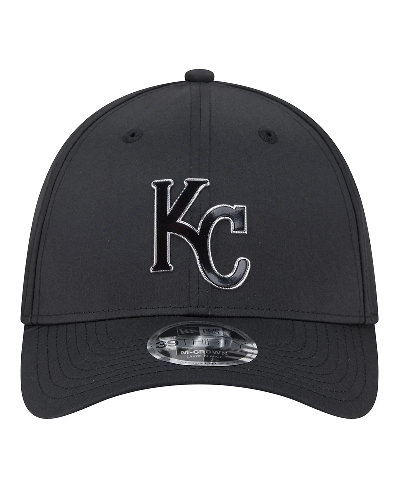 New Era Men's Black Kansas City Royals Metallic 39THIRTY M-Crown Flex Hat