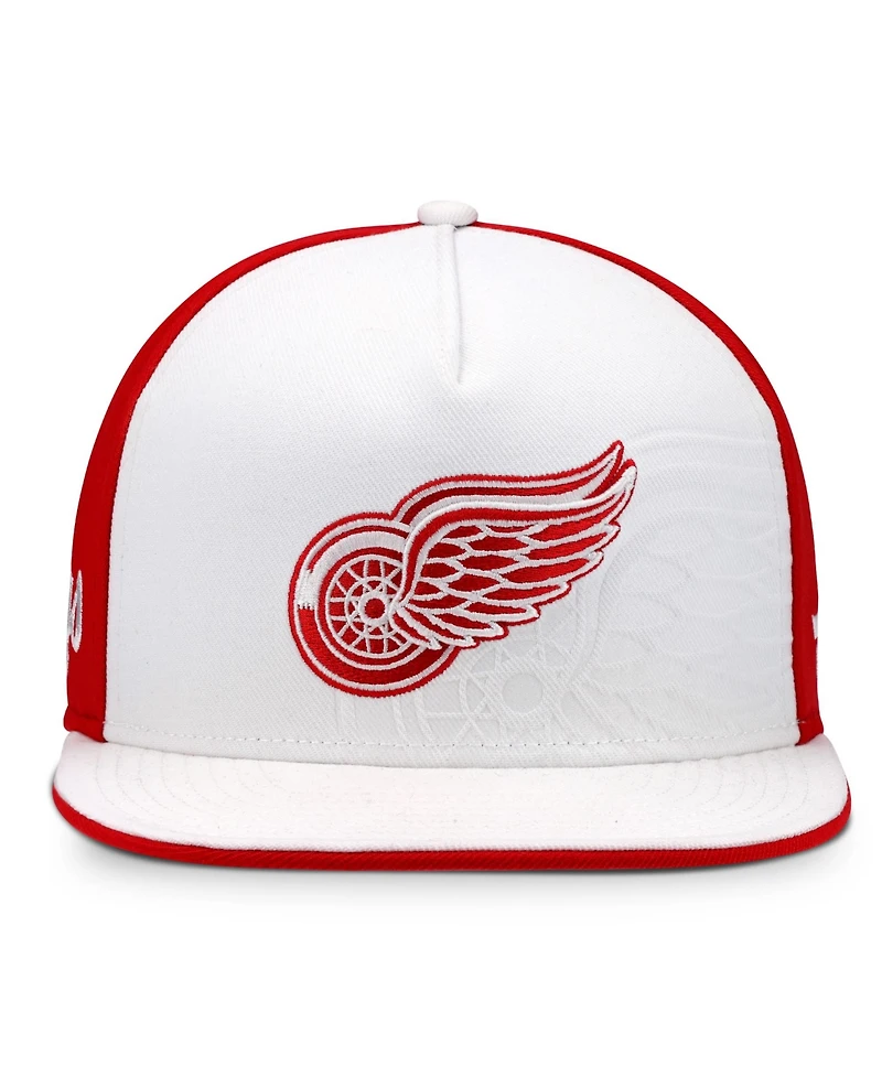Fanatics Men's White/Red Detroit Red Wings Snapback Hat