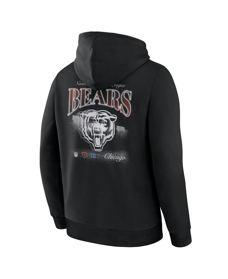 Fanatics Men's Black Chicago Bears Nightfall Long Sleeve Fleece Hoodie