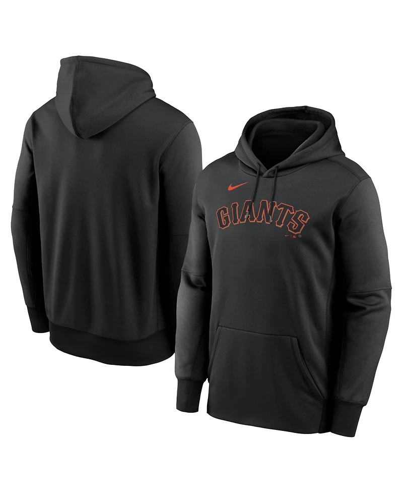 Nike Men's Black San Francisco Giants Primary Wordmark Therma Hoodie
