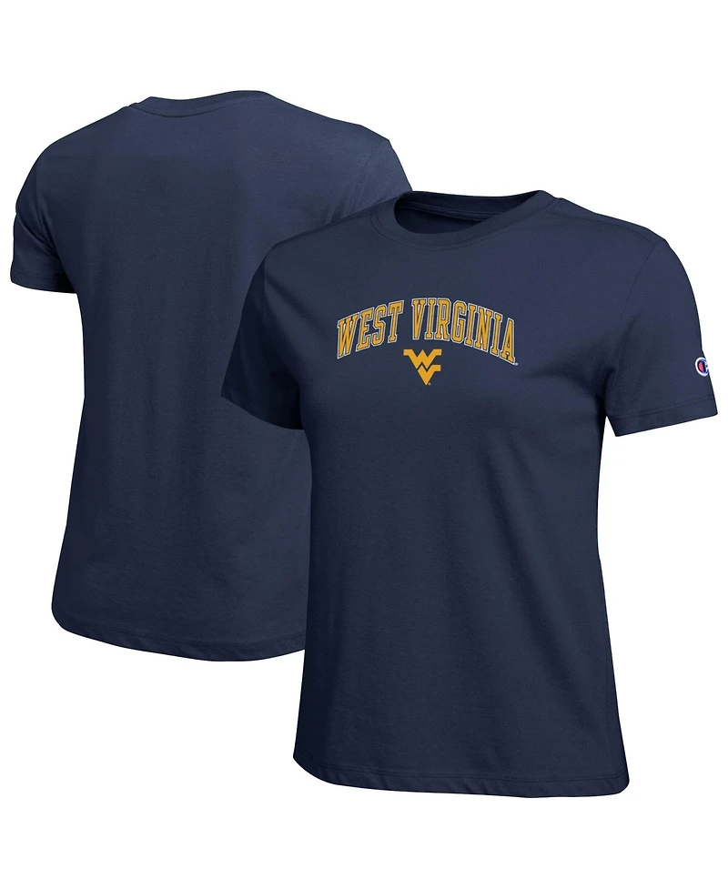Champion Women's Navy West Virginia Mountaineers Arched Over Logo T-Shirt