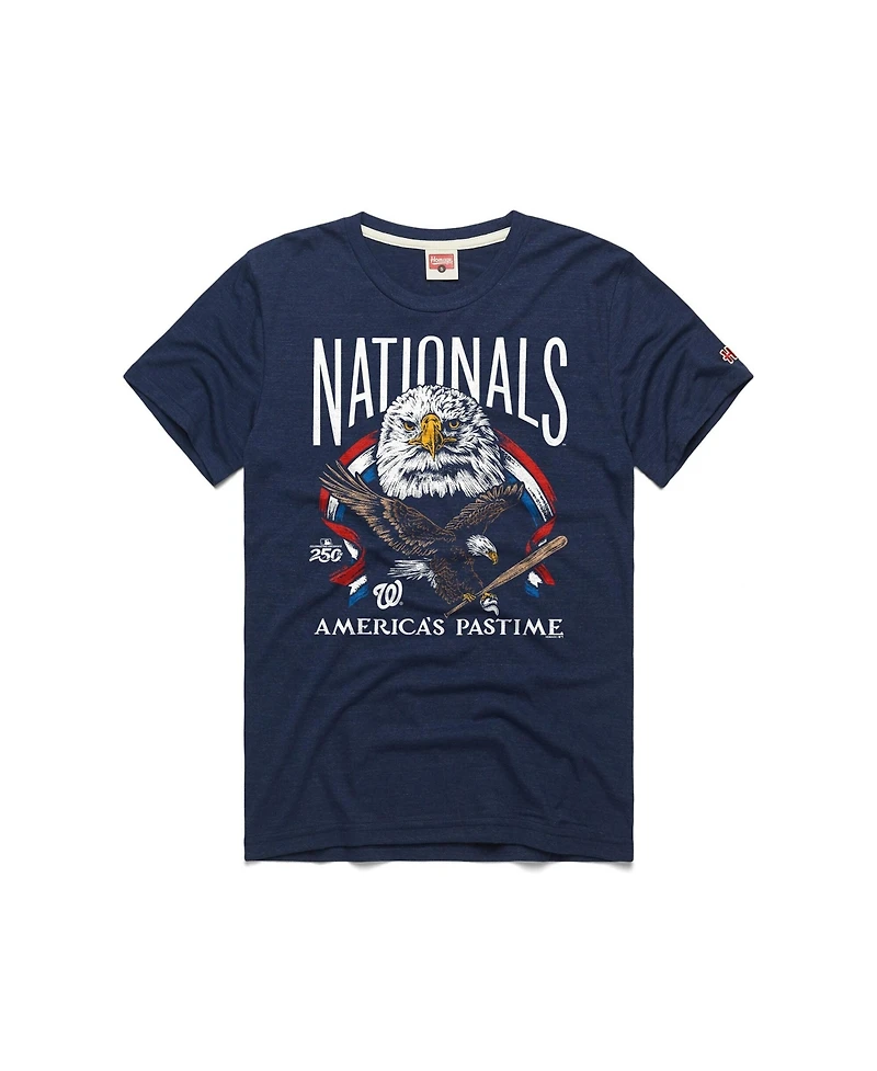 Homage Men's Navy Washington Nationals America's Pastime Tri-Blend T-Shirt