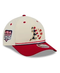 New Era Big Boys and Girls Cream/Red Athletics Usa 250 9FORTY M-Crown Adjustable Hat