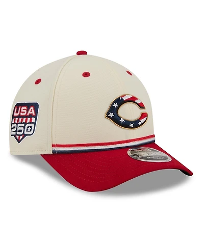 New Era Big Boys and Girls Cream/Red Cincinnati Reds Usa 250 9FORTY M-Crown Adjustable Hat