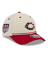 New Era Big Boys and Girls Cream/Red Cincinnati Reds Usa 250 9FORTY M-Crown Adjustable Hat