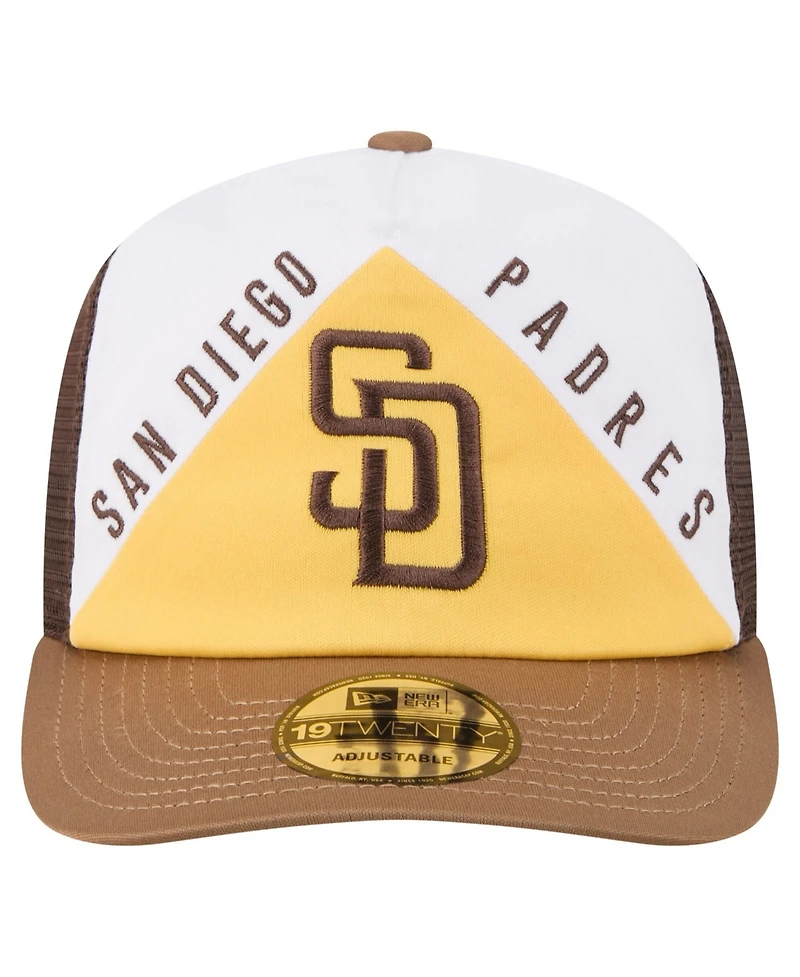 New Era Men's White/Brown San Diego Padres Retro Cut 19TWENTY Adjustable Trucker Hat