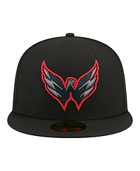 New Era Men's Black Washington Capitals Color Pop 59FIFTY Fitted Hat