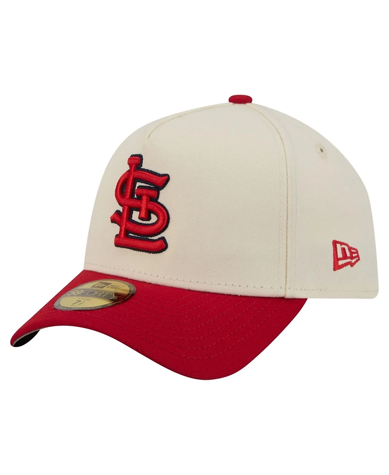 New Era Men's Cream St. Louis Cardinals Chrome A-Frame 59FORTY Fitted Hat