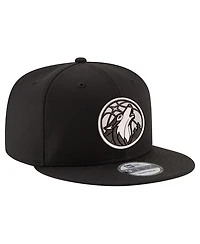 New Era Men's Black/White Minnesota Timberwolves 9FIFTY Snapback Hat