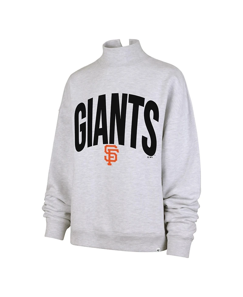 '47 Brand Women's Heather Gray San Francisco Giants Subtle Muse Mock Neck Sweatshirt
